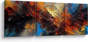 Kép - Színes textúra (órával) (90x30 cm)
