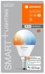 LED lámpa , égő , kis gömb , E14 , 4.9W , CCT , dimmelhető , LEDVANCE Smart+ WIFI