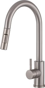 Gamma Taru Slim, magas mosogató csaptelep h-400, csiszolt acél, GMA-BTS-IX