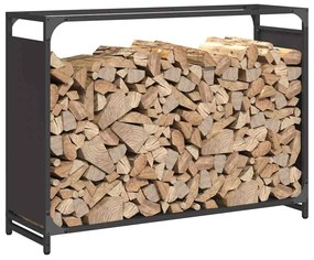 fekete hidegen hengerelt acél tűzifatároló 90x28x65 cm