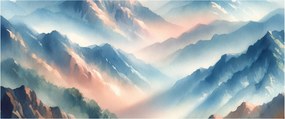 Kép - Akvarell hegyek (120x50 cm)