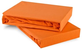 EMI narancssárga 100% pamutjersey gumis lepedő, 90x200-as lap