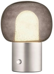 Ezüstszínű alumínium LED asztali lámpa üveg búrával (magasság 32 cm) Iris – Blomus