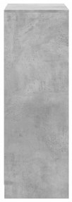 betonszürke szerelt fa tálalószekrény LED-del 72x34x100 cm