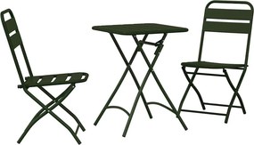 vidaXL Bisztró készlet 3 pcs Zöld Acél