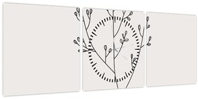 Kép - N⁰3 rét virága (órával) (90x30 cm)