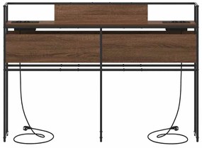Tároló fejtámla polcokkal tárolóval barna tölgy 160 cm Faanyag
