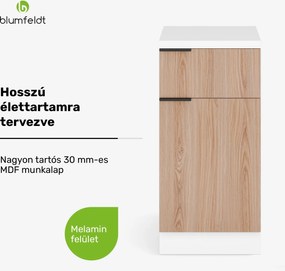 Blumfeldt WoodVista Fiókos szekrény, Robusztus MDF munkalap, Soft-Close zsanérok, Alumínium fogantyúk