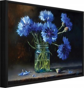 Vászonkép Fekete Keretben Virágok Vázában Nappali Hálószoba 120x80