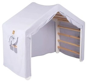 Világoskék-natúr színű borovi fenyő pikler háromszög 112x61x94 cm Montessori – Meowbaby