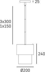 Cosmolight COBURG P01777BR Fali lámpa 1x40W/E14 IP20