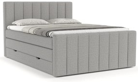 Világosszürke ágyneműtartós boxspring ágy 200x200 cm Ruby – Maison de Rêve
