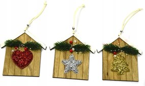 Karácsonyfa Dekoráció Fa Házikó Karácsonyi Dekorációval