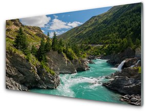 Akrilkép Hegység River Landscape 120x60 cm 4 fogas