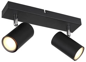 Globo 57911-2B - ROBBY 2xGU10/35W/230V fekete spotlámpa