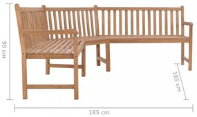 tömör tíkfa kerti sarokpad 185 x 185 x 90 cm