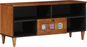 vidaXL TV szekrény fiókkal Dió 100 x 33 x 46 cm Tömör Mangófát