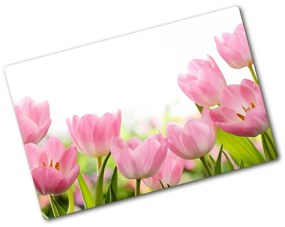 Üveg vágódeszka Rózsaszín tulipánok pl-ko-80x52-f-76412458