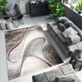 PETRA Modern dizájnos barna szőnyeg absztrakt mintával Szélesség: 140 cm | Hossz: 200 cm