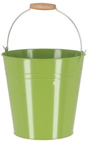 Cink kerti vödör, fa fogóval, 10,75 literes, zöld