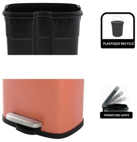 Terrakotta színű acél pedálos szemetes 5 l Akira – Spirella