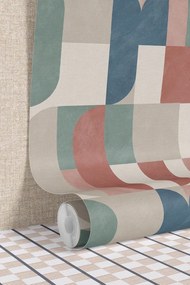 Esselle Home A La Mode Atton kék-kékeszöld geometrikus vlies tapéta – 100620EH