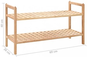 tömör diófa cipőtartó 69 x 26 x 40 cm