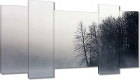 Vászonkép 120x65 Ködös erdő Tél