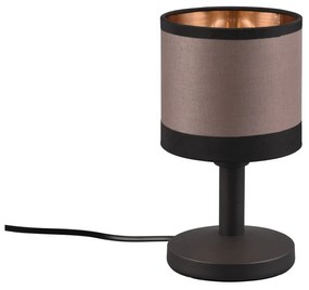 Fekete-barna asztali lámpa (magasság 22 cm) Davos – Trio