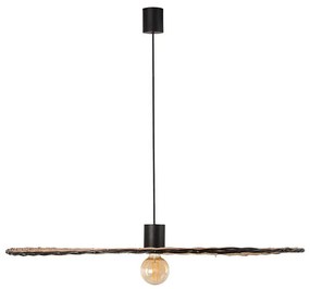 FARO 68590-70 - Csillár zsinóron COSTAS 1xE27/15W/230V á. 100 cm fekete/rattan