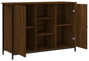 barna tölgy színű szerelt fa tálalószekrény 100 x 35 x 70 cm