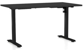 Állítható magasságú asztal OfficeTech A, 140 x 80 cm, fekete alap, fekete