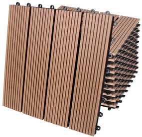 Deuba WPC járólap - 11 darabos szett, 30x30 cm klasszikus terrakotta