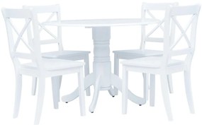 5 darabos fehér tömör gumifa étkezőszett