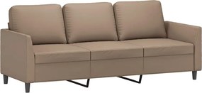 vidaXL 3 személyes cappuccino színű műbőr kanapé 180 cm
