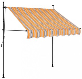 sárga és kék kézzel feltekerhető LED-es napellenző 100 cm