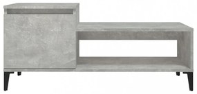 betonszürke szerelt fa dohányzóasztal 100 x 50 x 45 cm