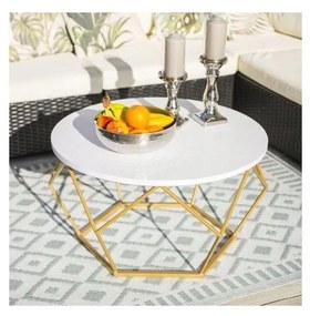 DIAMOND konferencia asztal 40x70 cm arany/fehér