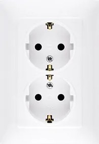 Simon 10 Dupla aljzat komplett Schuko földelt kerettel fehér