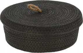BlackTwist M tárolókosár (21×8,5 cm) fekete, tetővel