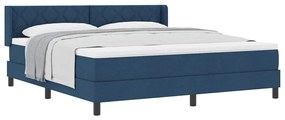 Boxspring ágy matraccal Kék 180 x 200 cm Szövet és Mérnöki Fa