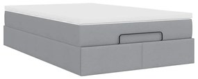 Ottomán ágykeret matraccal világosszürke 120x190 cm szövet