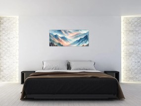 Kép - Akvarell hegyek (120x50 cm)