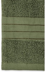 Sötétzöld frottír pamut fürdőlepedő szett 2 db-os 70x140 cm – Good Morning
