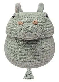 Világosszürke textil játéktároló kosár ø 15x15 cm Mini Henry the Hippo – Lorena Canals