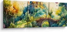 Kép - Mesebeli kastély (órával) (90x30 cm)