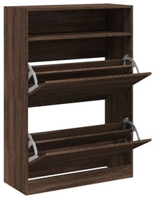 barna tölgy cipőszekrény 2 kihajtható fiókkal 80x34x116 cm