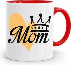 Piros Ajándék Bögre Anyukáknak Mom nyomott mintával