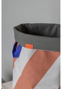 Téglavörös-krémszínű textil szennyeskosár 5 l Diagonal – Mette Ditmer Denmark