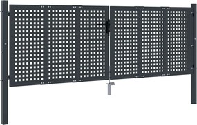 vidaXL antracit színű acél kerti kapu 300 x 75 cm